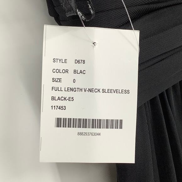 NEW Alfred Sung Size 0 Chiffon Sleeveless Halter Maxi Black Dress $231 msrp J4-7 - Picture 11 of 11